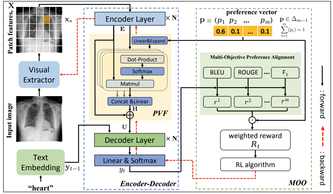 Radiology Report Generation via Multi-objective Preference Optimization ...